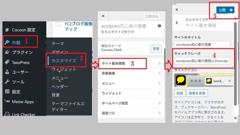 サイトのキャッチフレーズの設定-WordPress