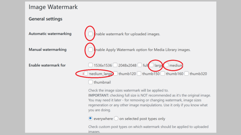「Image Watermark」の設定2-画像に透かしを入れる-WordPressプラグイン