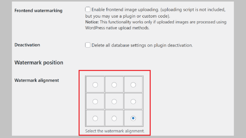 「Image Watermark」の設定3-画像に透かしを入れる-WordPressプラグイン
